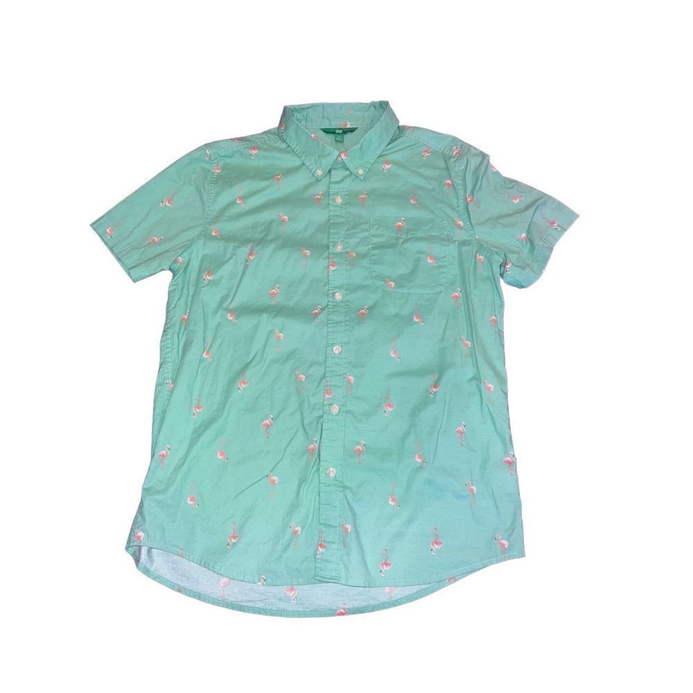 dip vacation shirt size small teal with flamingo’s